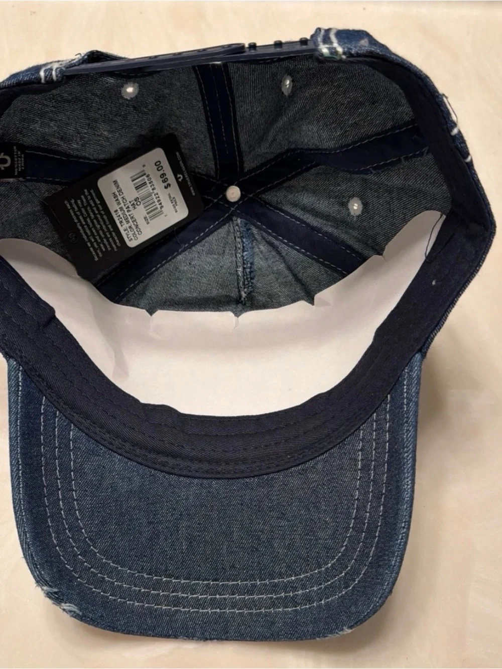 True Religion Denim Baseball Cap - Blue with Red Patch